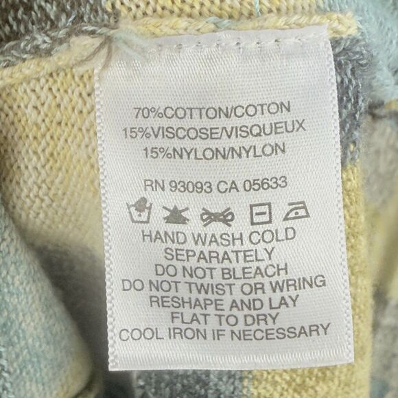 Nic + Zoe Womens Medium Blue Grey Colorblock Open Front Duster Cardigan Sweater - Picture 8 of 8